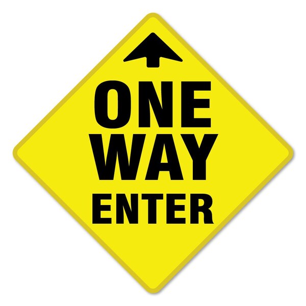 Signmission One Way Enter Arrow Non-Slip Floor Graphic, 7in Vinyl Decal, 3PK, 7 in L, 7 in H, FD-X-7-3PK-99977 FD-X-7-3PK-99977 - main